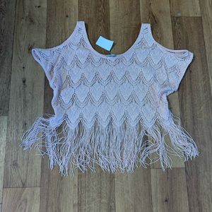 Brand new light pink crop top cover up